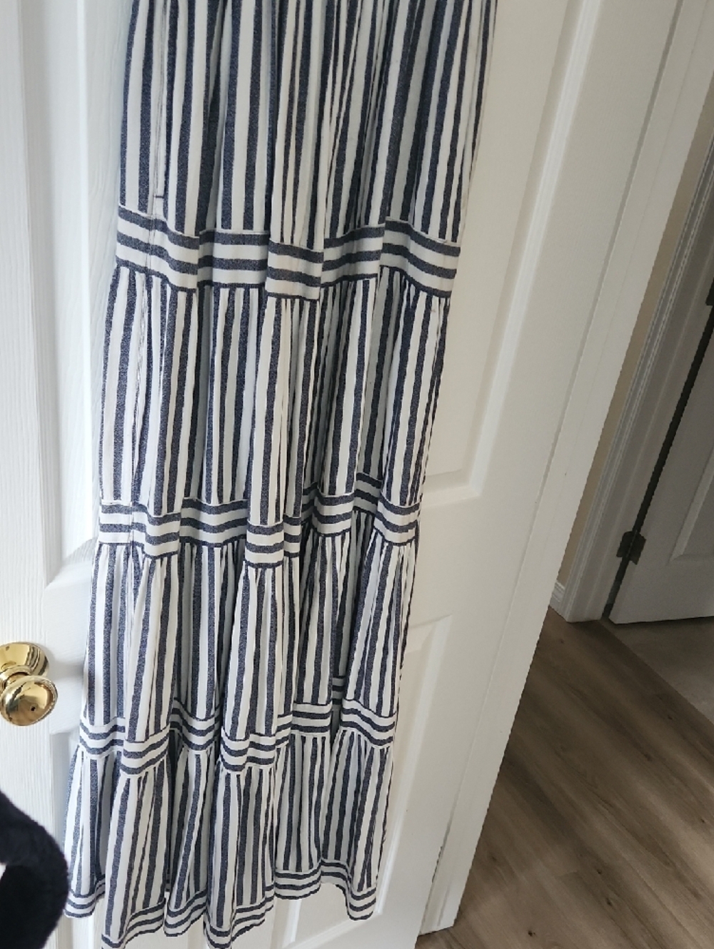 Navy and White Striped Long Sundress - Picture 2 of 5